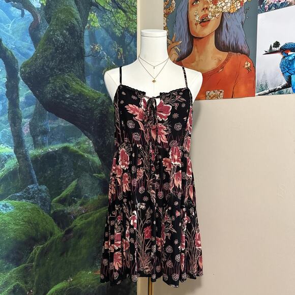 floral boho mini dress angie tiered sundress y2k indie style - Picture 3 of 7